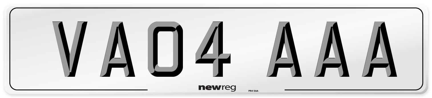VA04 AAA Number Plate from New Reg